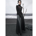 Load image into Gallery viewer, [Daiseiryusu Series]★Skirt★ PU Bottoms Long Length Plain High Waist Black Easy to match
