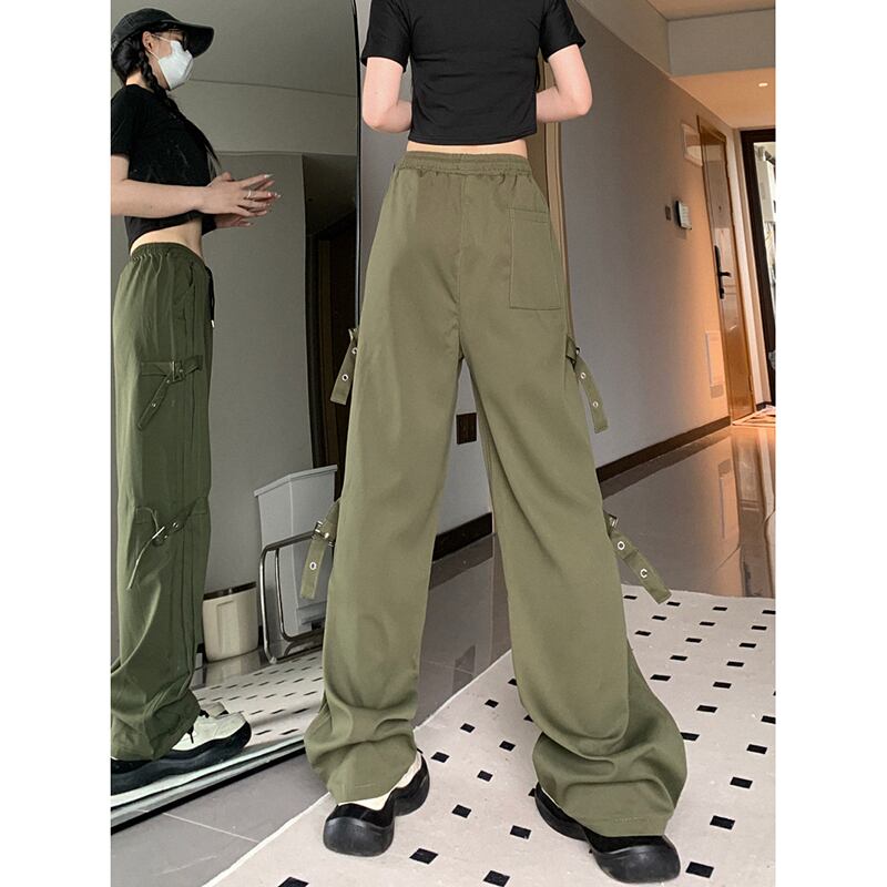 [MGJM Series]★Casual Pants★ 2color Bottoms Black Green Unisex Men's Retro