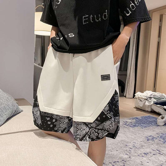 [KADISHOU Series] ★Shorts★ 3color Paisley Bottoms Casual Shorts Unisex Men's Cool Large Size Black White Gray