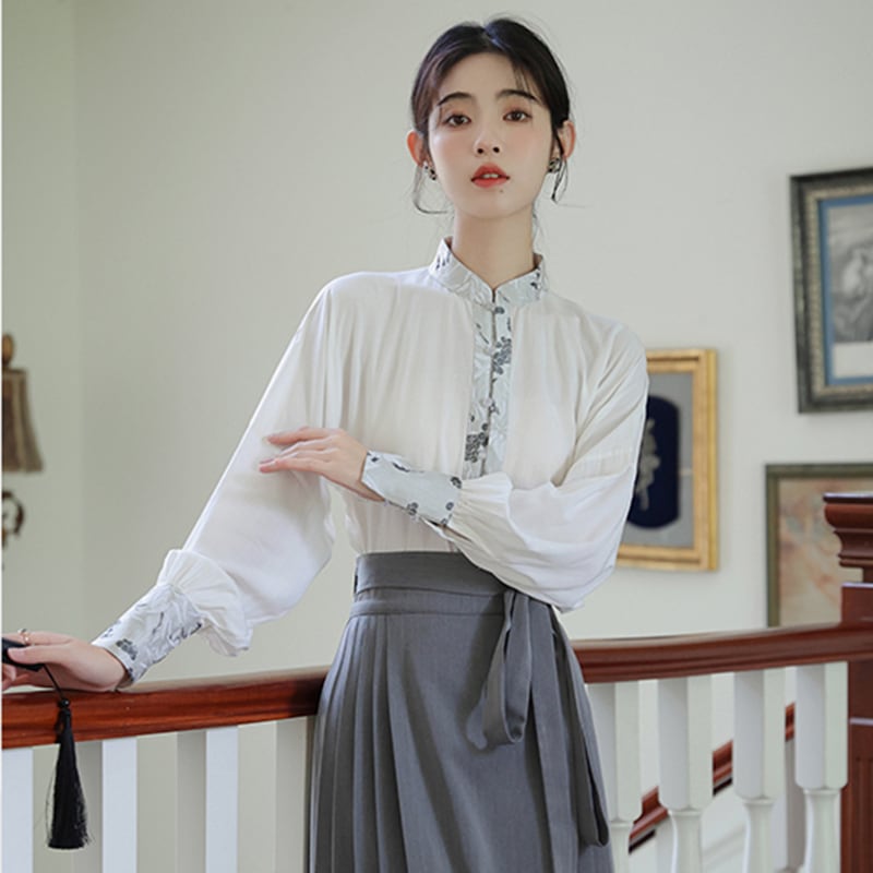 [WUJIA Series]★China style shirt★ Tops, long sleeve shirt, Chinese elements, summer clothes, improves temperament, SML, switching