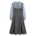 Load image into Gallery viewer, [DANSAIZI Series] ★One Piece★ Faux Layered Ladies' Work, Date, School, Easy to Match, Gray, Gray
