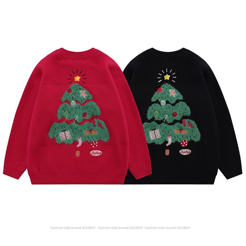 [51XIHA Series] ★Sweater★ 2color Tops Christmas New Year Unisex Men's Red Black Easy to match