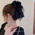 Load image into Gallery viewer, [Drejew Series] ★Hair Ornament★ Hair Clip Ladies Accessory Ribbon Fringe Large Date Black
