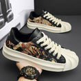 Load image into Gallery viewer, [XIANGSHA Series]★Sneakers★ 2color Men's Shoes Shoes Sports Style Oil Painting Style Size 39-44 Beige + Brown Black
