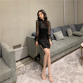 Load image into Gallery viewer, [Eighteen Impressions Series]★Cheongsam dress★ Slimming sexy black black SML short length Chinese style dress
