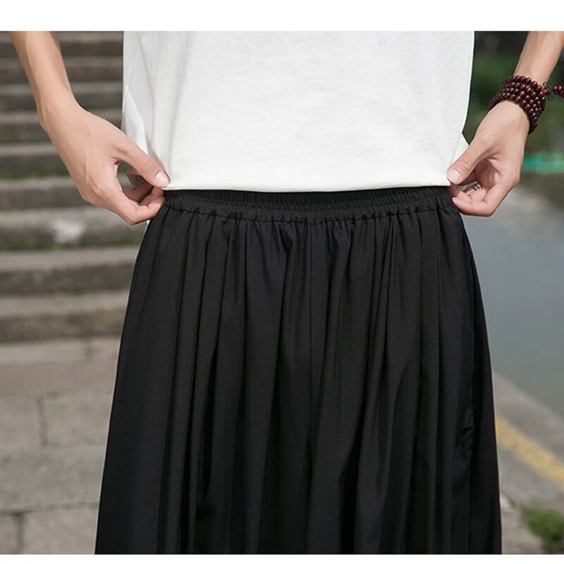 [JINTANG Series]★China style trousers★Bottoms Casual Pants Men's Large Size Loose Black