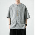 Load image into Gallery viewer, [JUNYI Series]★China style shirt★ Tops 3color Unisex Men's Large Size Embroidery Gray Red
