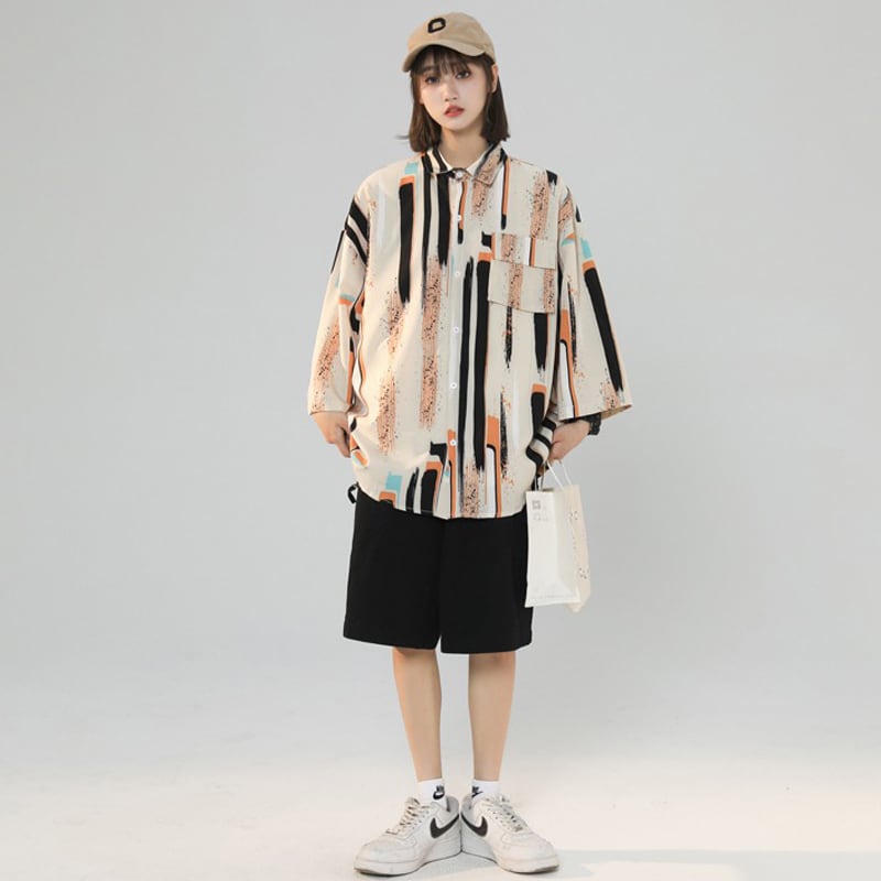 [SHUILIANSHI Series]★Shirt★ Tops 2color Unisex Men's Large Size Casual Summer Clothes