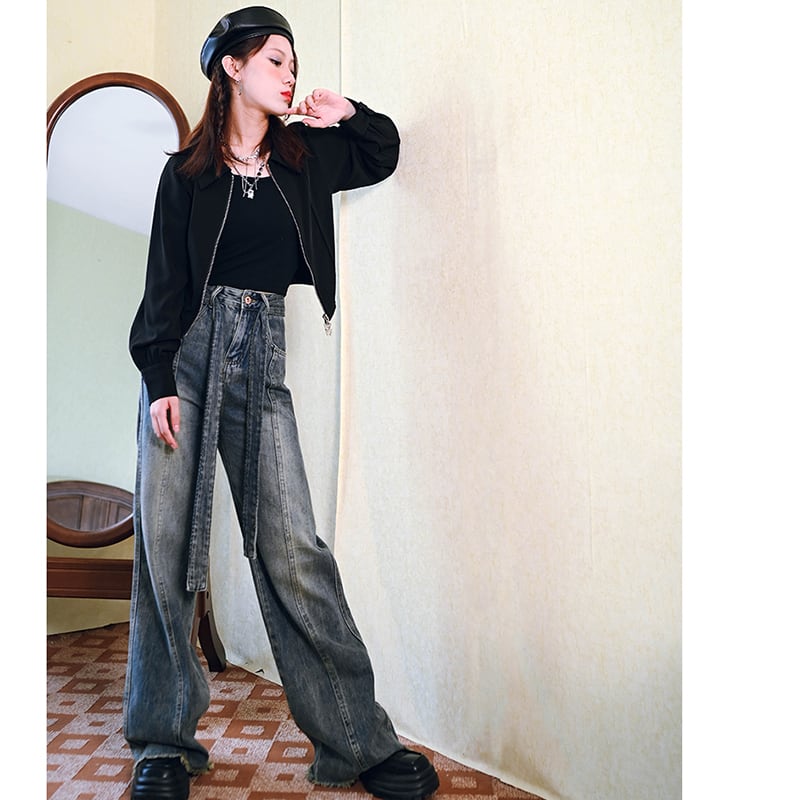 [Old Monsters---Peninsula Secret Words Series]★Denim pants★Bottoms Pants Easy to match Original with design