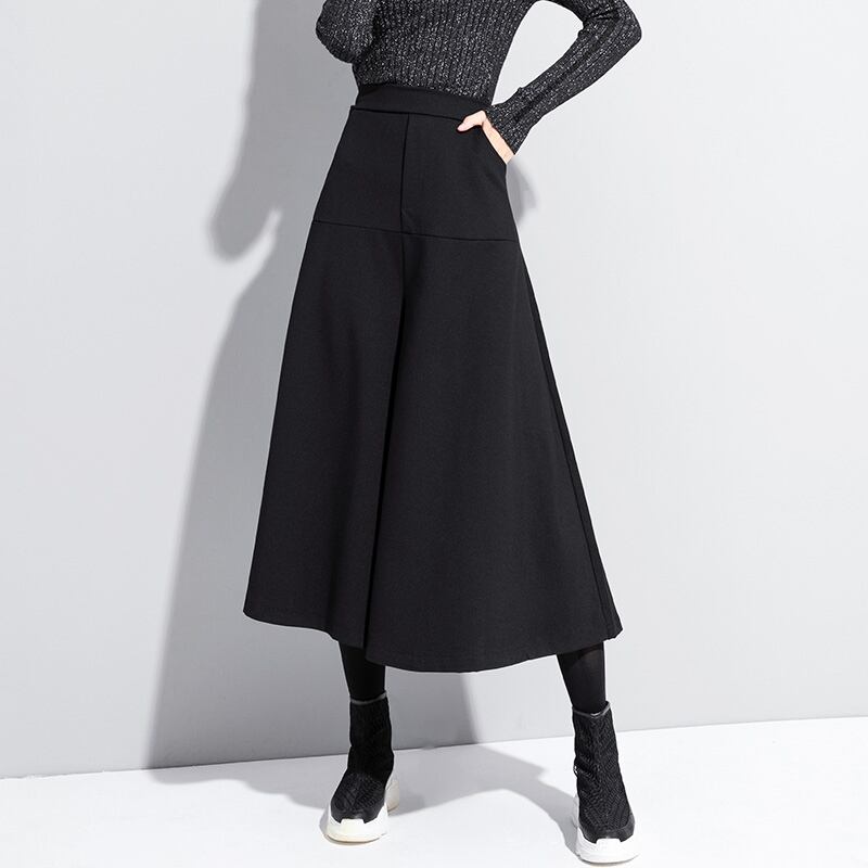 [0246 Series] ★Wide Pants★ Culotte Skirt Gaucho Pants Gaucho Plain Simple Quarter Length