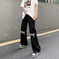 Load image into Gallery viewer, [MGJM Series]★Denim Pants★ 2color Bottoms Trousers Unisex Men's Slimming Black White Easy to match
