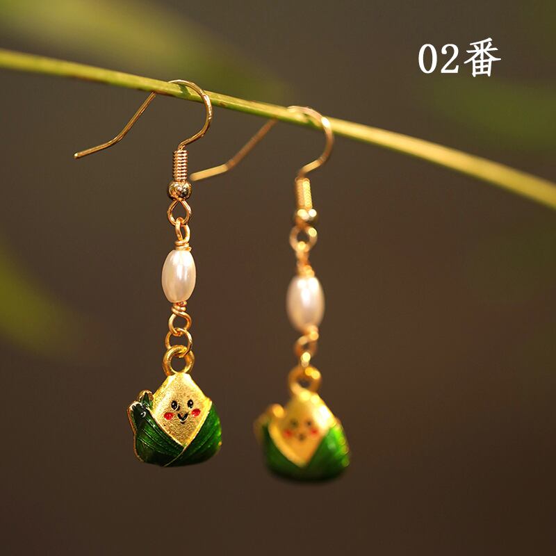 [Ma series] ★China style earrings★ 3 types of earrings, pair, ladies, cute accessories, green, chimaki