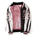 Load image into Gallery viewer, Flower embroidered stadium jacket, double-sided clothing, Chinese style clothing, unisex, couple clothing, pink + black
