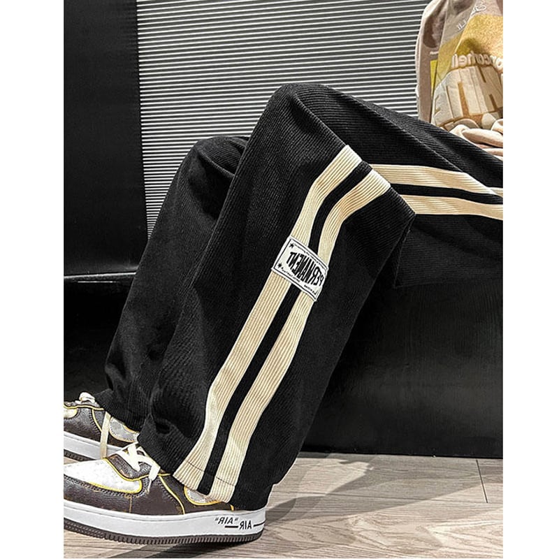 [PPG Series] ★Casual pants★ 3 colors Bottoms Trousers Corduroy Unisex Men's Vertical stripes Striped pattern Black Beige Green