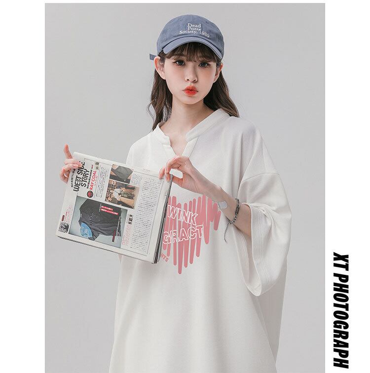 【LIEQUシリーズ】★セットアップ★ 2color Tシャツ+短パン 男女兼用 メンズ ゆったり 可愛い ホワイト ブラック