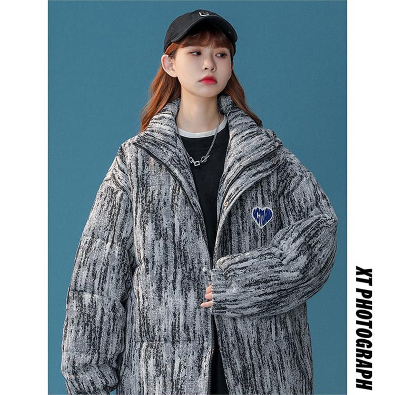 [Ushiomiomi Series] ★Winter Coat★ 2color Cotton Coat Unisex Men's Print Retro ML XL 2XL 3XL