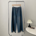 Load image into Gallery viewer, [Togawa Series] ★Denim Pants★ Gaucho Pants Trousers Bottoms Wide Pants Blue Blue ML
