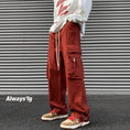 Load image into Gallery viewer, [BIGEMAN Series] ★Casual Pants★ 2color Bottoms Pants Men's Large Size Red Black
