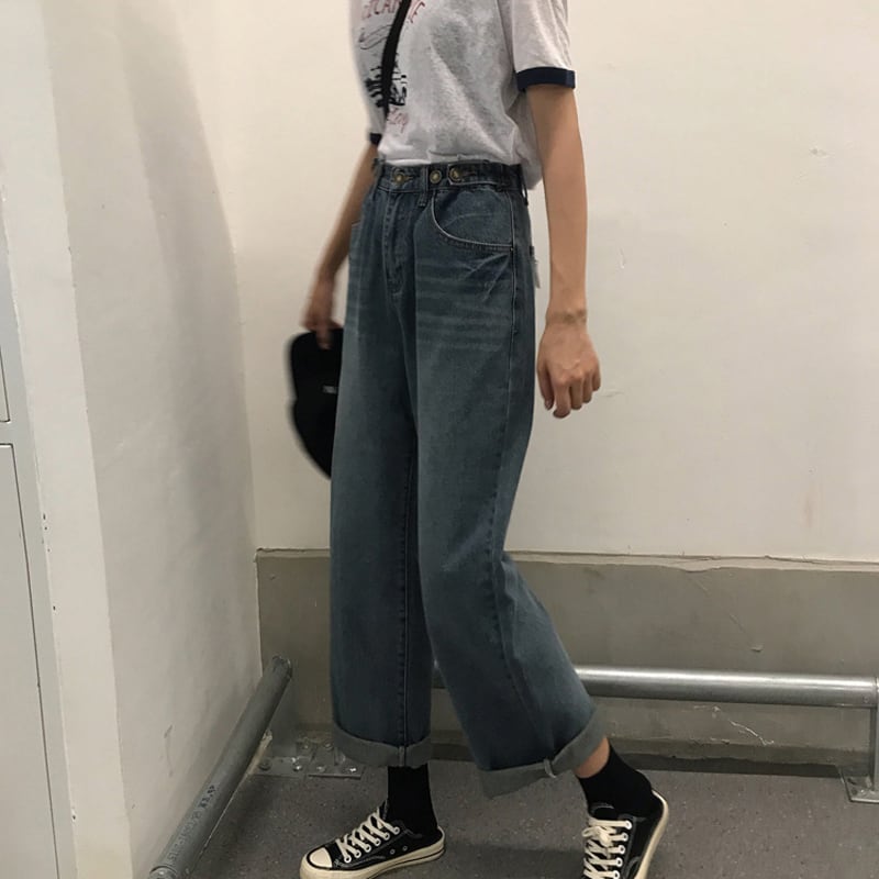 [KEKE Series]★Denim Pants★ Bottoms Trousers Women's Fashion Easy to Match Spring Clothes S M L XL