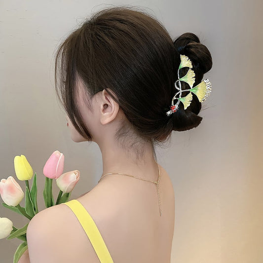 [Tae Series] ★Chinese style hair ornament★ Ginkgo leaf ladies accessories Retro Easy to match with Chinese clothes