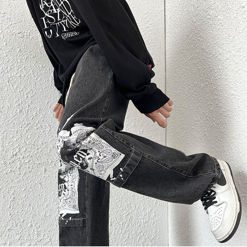 [HUICHUN Series]★Denim Pants★ 2color Casual Pants Trousers Bottoms Large Size Unisex Men's Switchable Blue Black