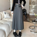 Load image into Gallery viewer, [Oya series] ★Skirt with belt★ 2color Good slimming effect Bottoms Plain Simple Gray Black
