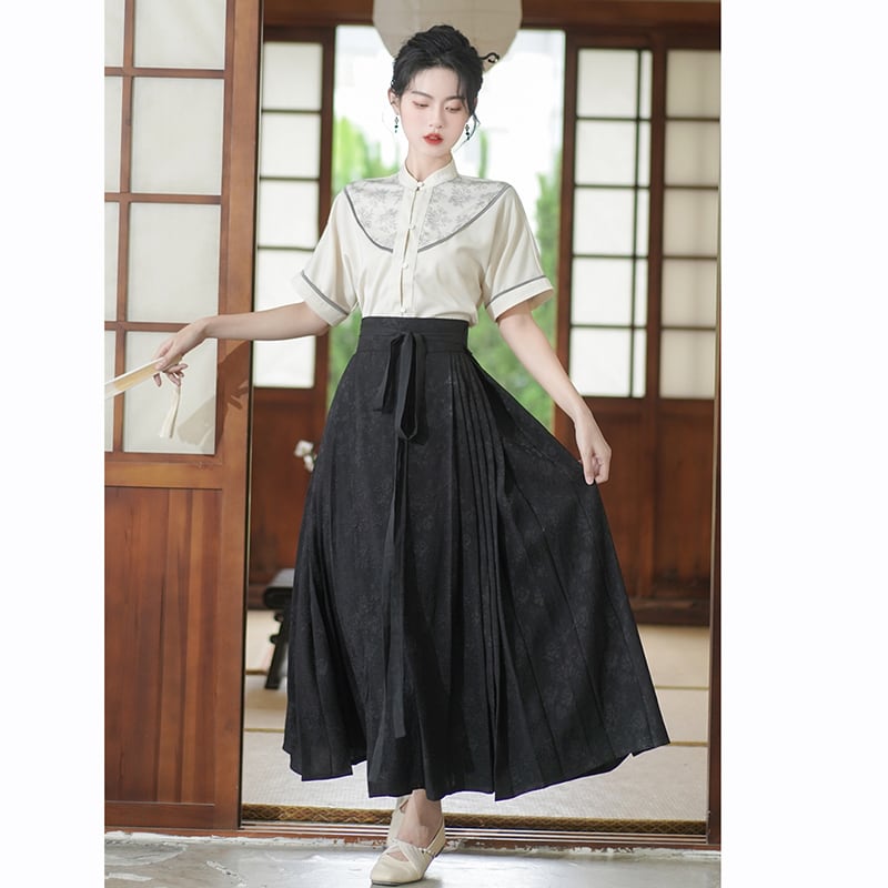 [QIYC Series] ★Chinese style shirt★ Tops, short sleeve shirts, Hanfu tops, summer clothes, improves temperament, has design