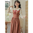 Load image into Gallery viewer, [MEIYI Series] ★One Piece★ Ladies Plaid Faux Layered Commuting Date Red Red
