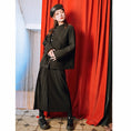 Load image into Gallery viewer, [Kokaisha --- Chichiku Series] ★China style outerwear★ Rasha switching fake layered black black
