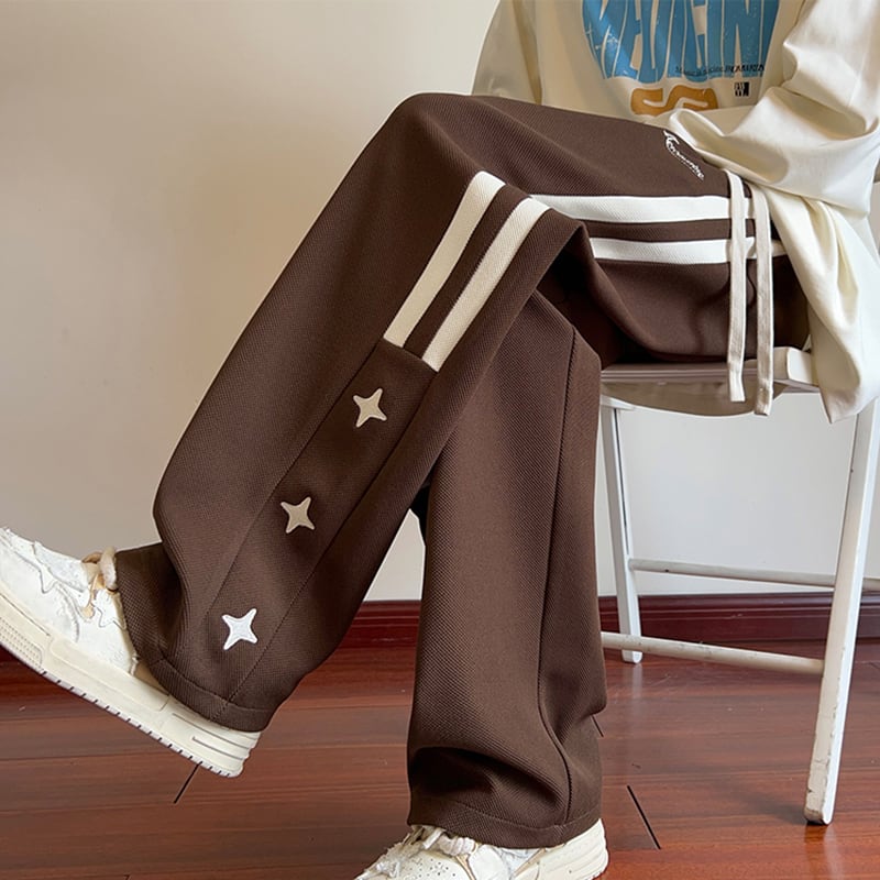 [V37 Series] ★Casual Pants★ 3color Bottoms Trousers Unisex Men's Vertical Striped Striped Pattern Sports Style