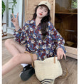 Load image into Gallery viewer, [YOUZI Series] ★Floral Pattern Shirt★ Tops Oil Painting Style Long Sleeve Shirt Loose Retro Commuting Date Cute Blue Blue
