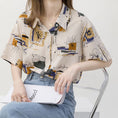 Load image into Gallery viewer, [YOUZI Series]★Retro Shirt★ Tops Printed Short Sleeves Floral Pattern Oil Painting Style Commuting Date Office Lady Office Improves Temperament
