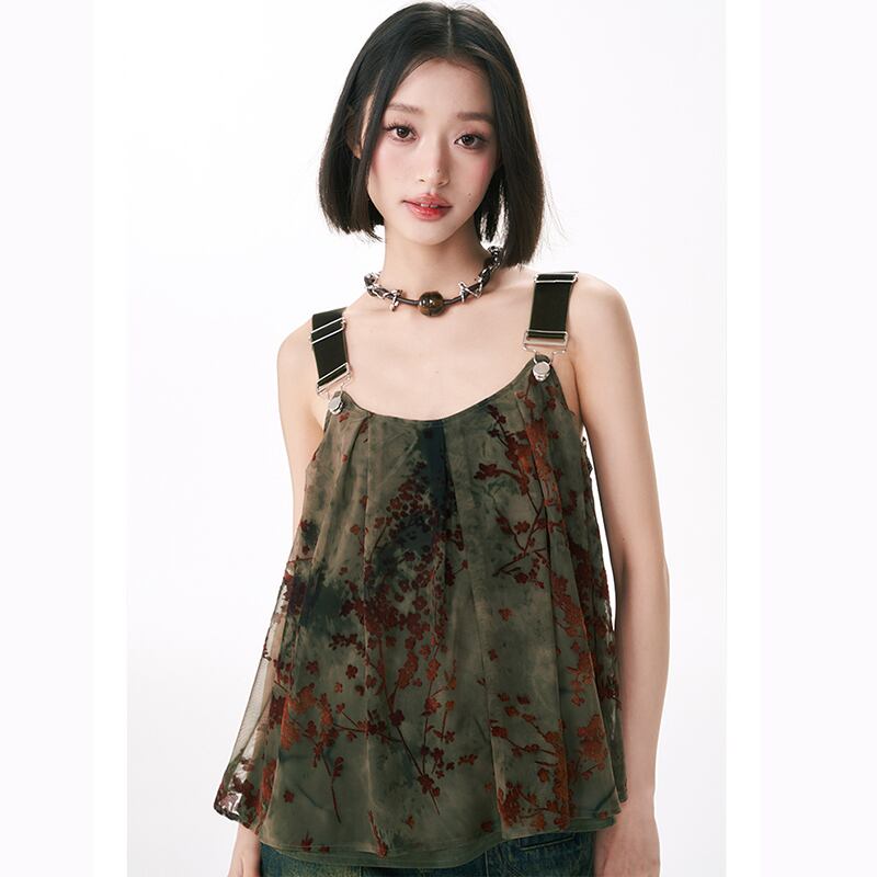 [Yangji Great Dream Series]★China style tank top★Camisole sexy slimming original green summer clothes