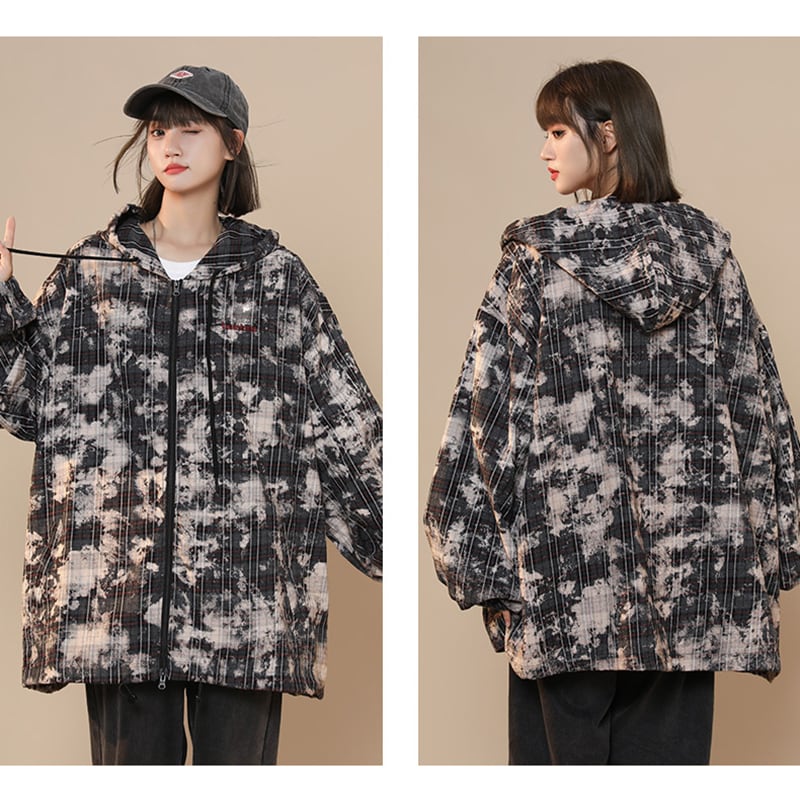 [Fujiiman Series] ★Jacket★ 3color Tops Outerwear Unisex Men's Large Size Plaid Pattern Loose