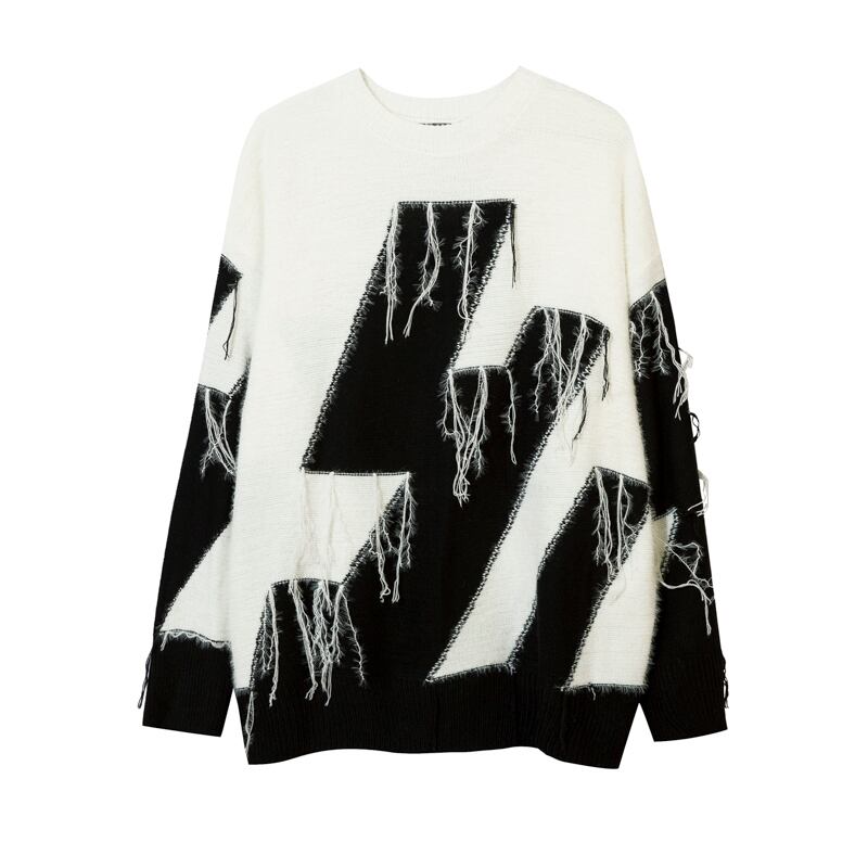 [Feel lonely series] ★Sweater★ 3color tops Unisex Men's Switchable Fringe Unique Stylish