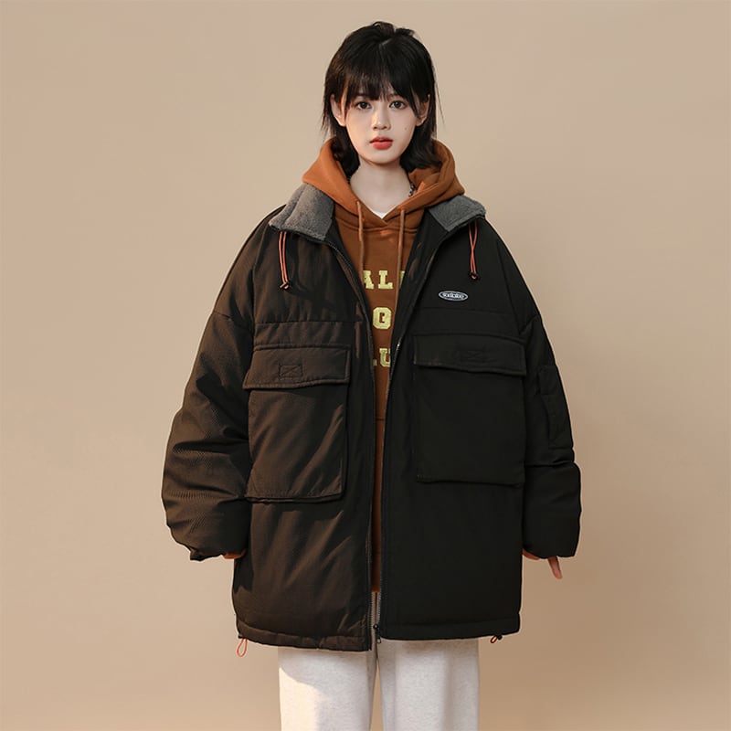 [Morimoto Series] ★Winter Coat★ Cotton Coat 3 colors Thick Warm Unisex Men's Loose Blue Green Black