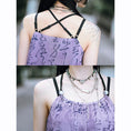 Load image into Gallery viewer, [Kokaisha---Shinkyo Series] ★China style dress★ Hanging dress Letter pattern print Purple black switching
