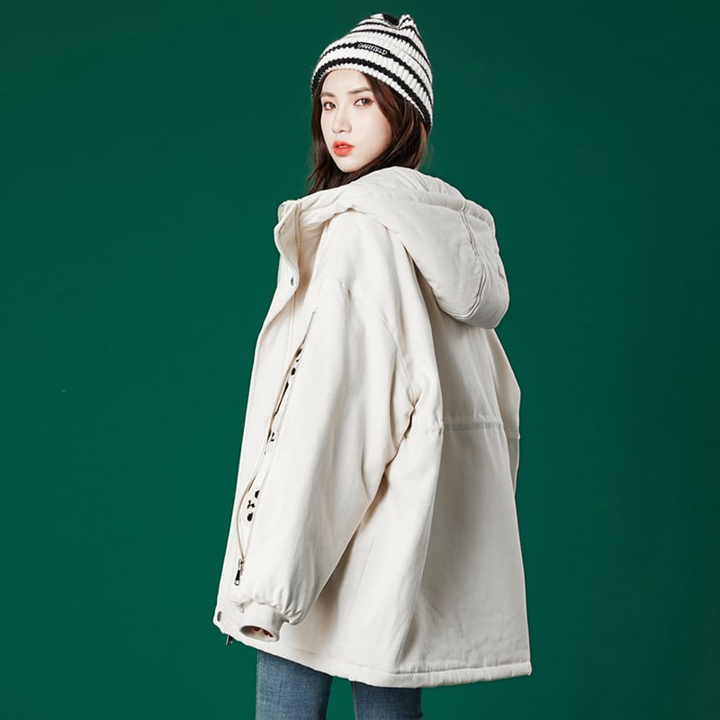 [YICHAN Series]★Winter Coat★ 3color Outer Panda with Hat Winter Clothes Cotton Coat Black Beige Blue