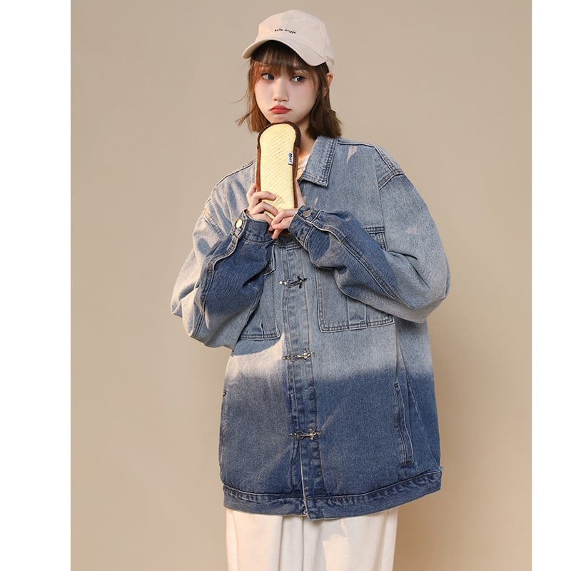 [FKZ Series]★Jacket★ 3color outer denim jacket unisex men's retro casual