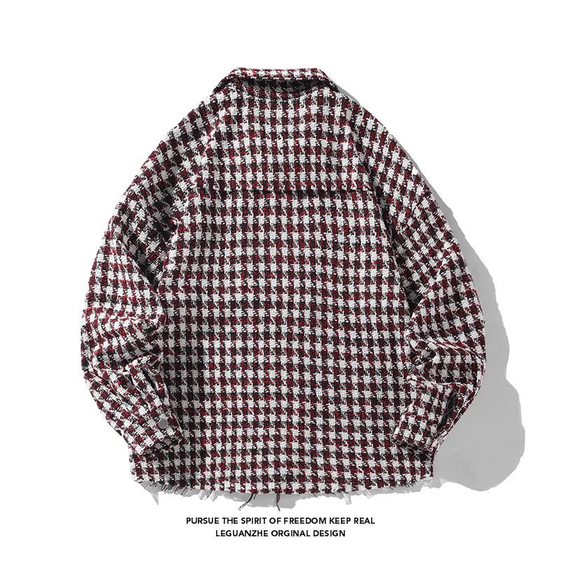 [BIGEMAN Series] ★Jacket★ 2color outer plaid pattern unisex men's black red