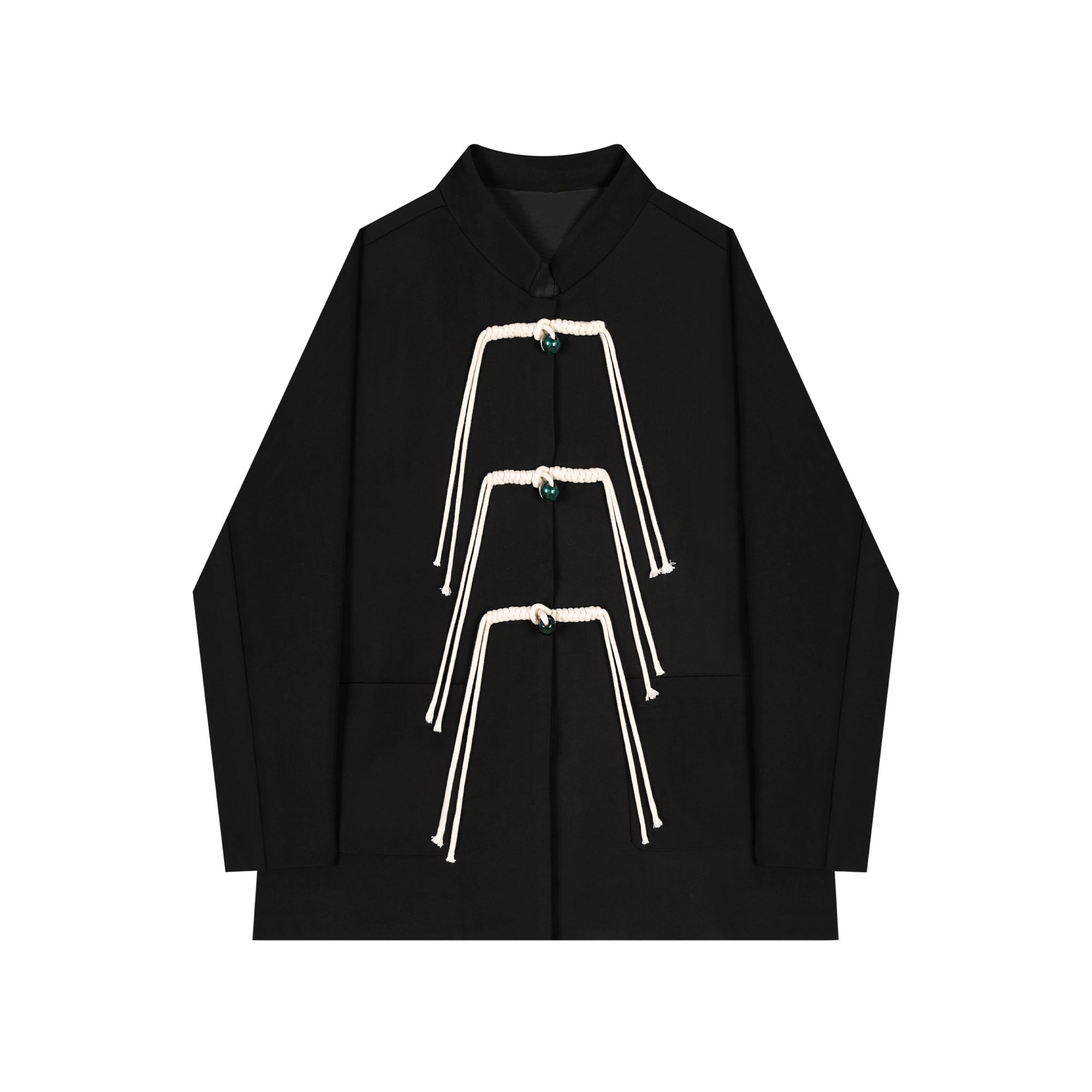 [LHSEN Series]★China style outerwear★ Easy to match Chinese clothes Black Black Fringe S M L XL