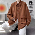 Load image into Gallery viewer, [CEXU Series]★Shirt★ 2color Tops Corduroy Unisex Men's Large Size Black Brown
