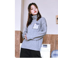 Load image into Gallery viewer, [Kokaisha --- Taiko series] ★China style sweater★ Tops Thick and warm High neck Gray Gray
