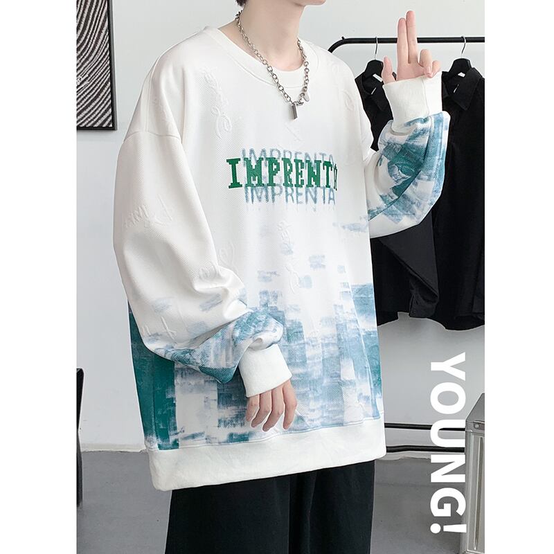 [DFBL Series] ★Tops★ 3color long sleeve tops unisex men's tie-dye black white gray