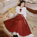 Load image into Gallery viewer, [Jonan Series]★Chinese style setup★ 5color shirt + skirt Red Green Purple Blue Black
