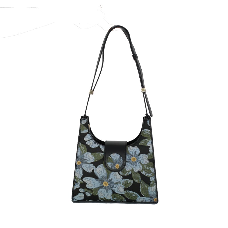 [DAZE &amp; ERPANG series]★Bag★ Oil painting style floral pattern cute date commuting OL office temperament improvement shoulder bag