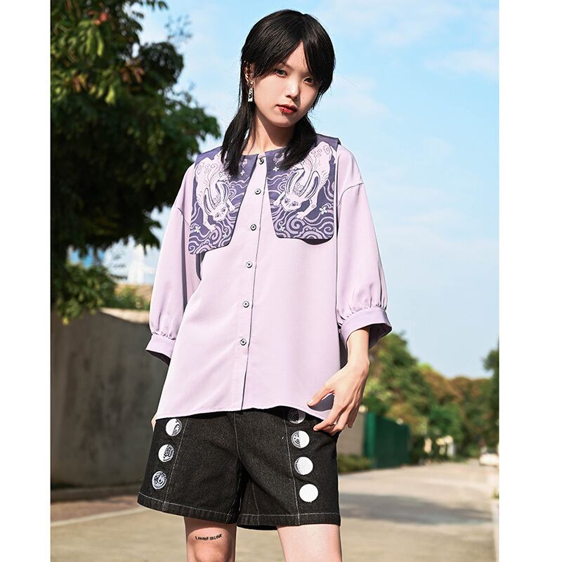 [Kokaisha---Moon phase series]★Denim pants★Shorts bottoms Black, black, retro, easy to match, slimming