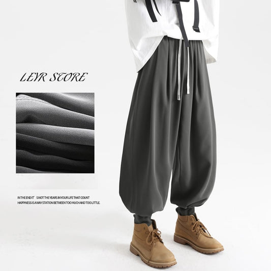 [LEYR Series] ★Casual Pants★ 2color Pants Bottoms Unisex Men's Plain Cool Black Gray