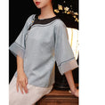 Load image into Gallery viewer, [Chaiyuan Series] ★Chinese style tops★ Shirt Improves temperament Improved Tang suit Thin Republic style Blue Blue Summer clothes
