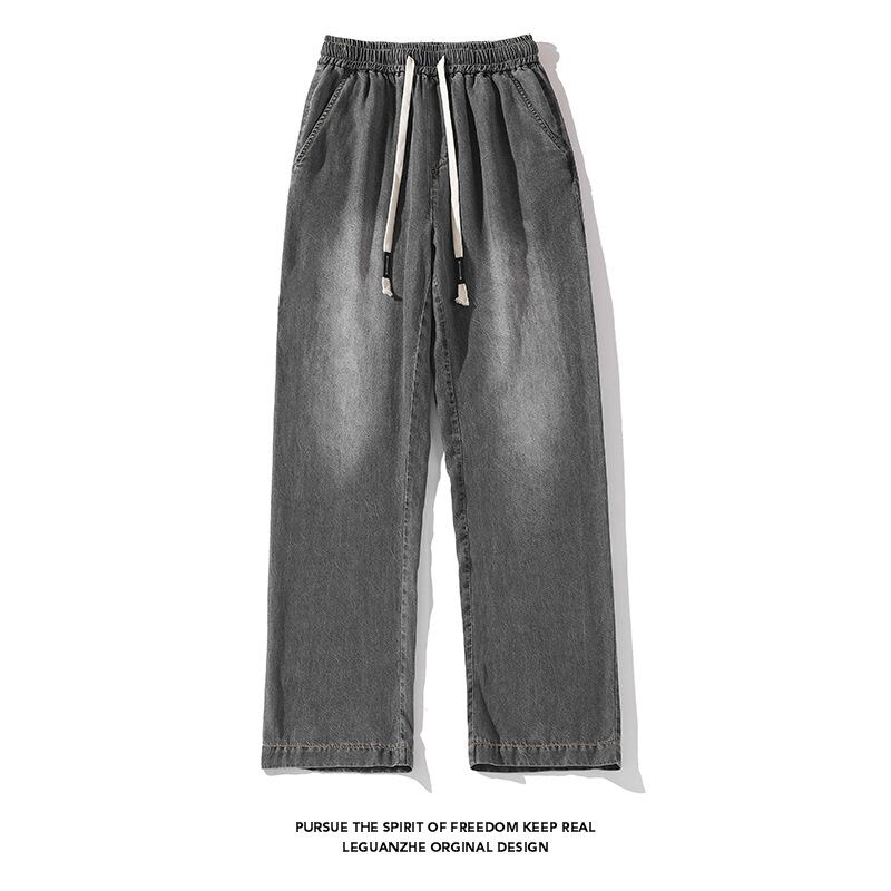 [BIGEMAN Series]★Denim pants★ 2color bottoms thin men's large size cool simple